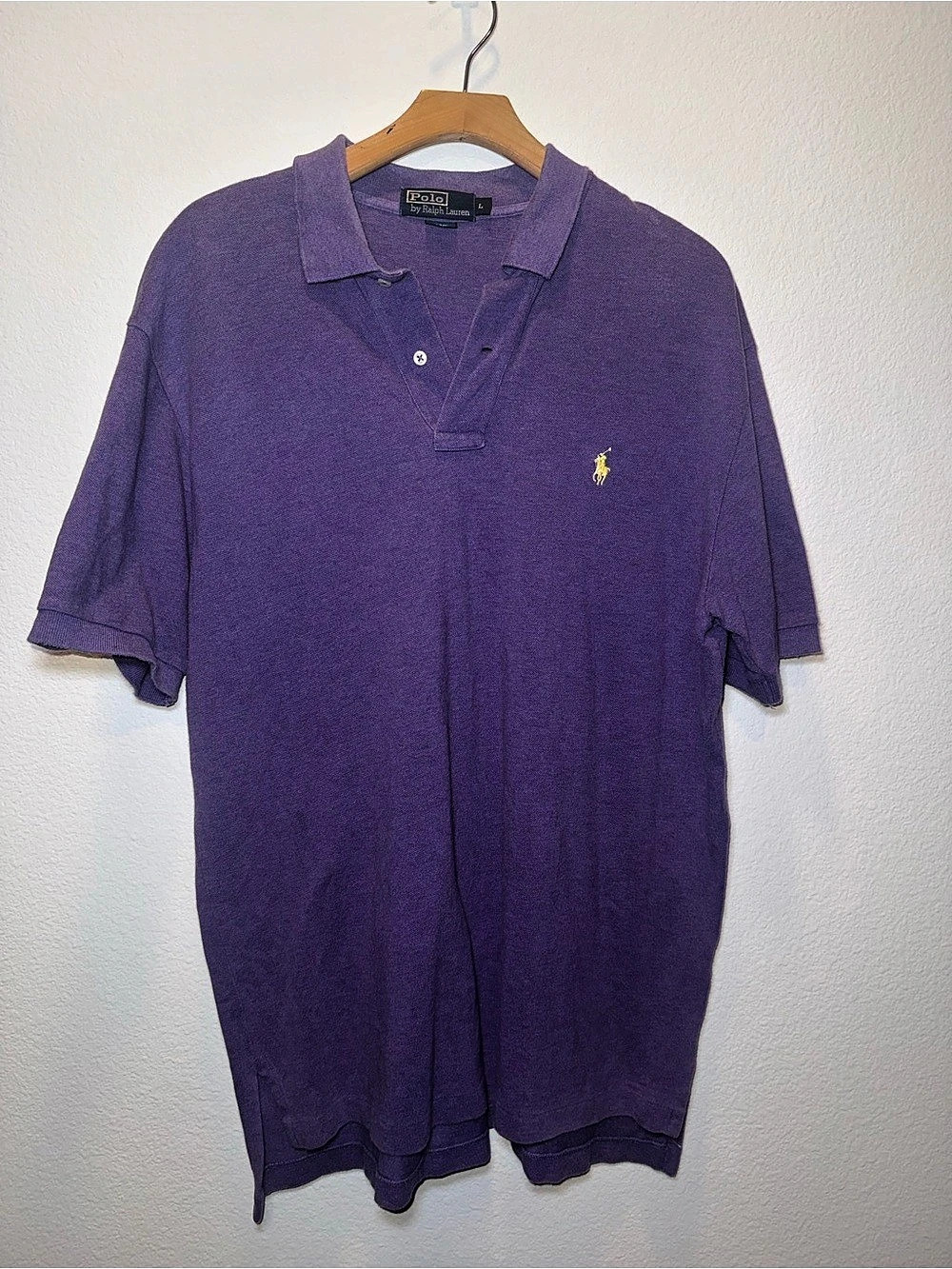 Polo Ralph Lauren Men's Purple Cotton Polo Size Large